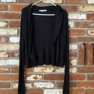 Black shimmer shrug sweater
